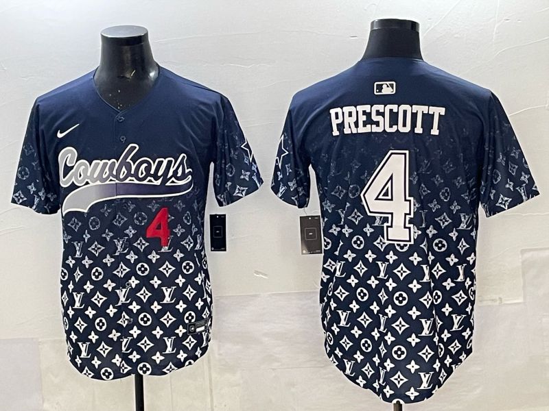 Men 2025 Nike Dallas Cowboys 4 Prescott Drak Blue Limited NFL Jersey 03